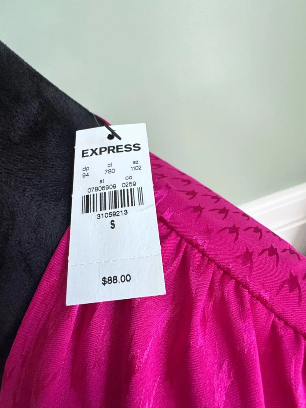 Express Fuchsia Long-Sleeve Wrap Dress - Picture 3 of 5